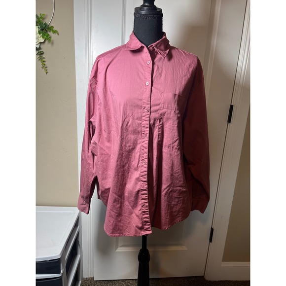 Transitional blouse A New Day Womens Button Down  Medium Pink Long Sleeve - Picture 1 of 6